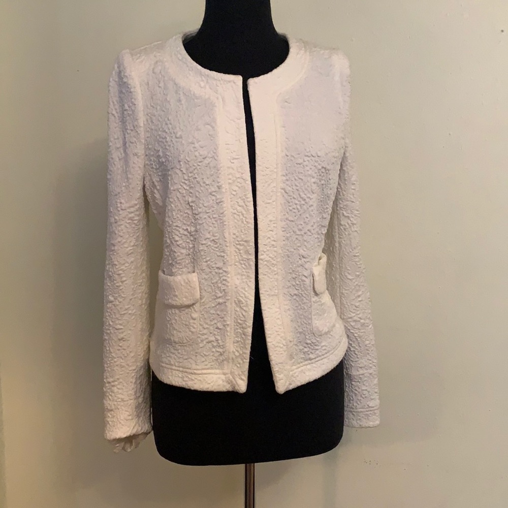 Three Dots Buttonless Cropped Blazer Squared Shou… - image 1